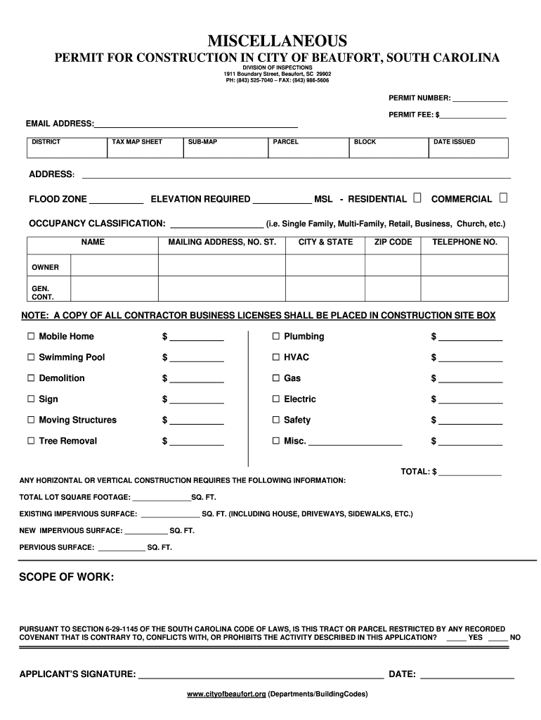 Beaufort County Sc Sign Permit Application  Form