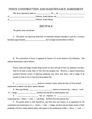 Fence Contract Template  Form