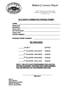 Berwyn Parking Permit  Form