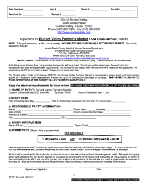 Food City Application  Form