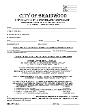 Village of Braidwood  Form