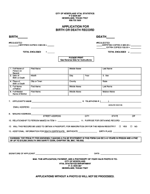 Texas Death Certificate Form