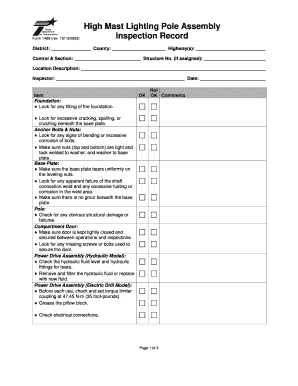Lighting Inspection Checklist  Form