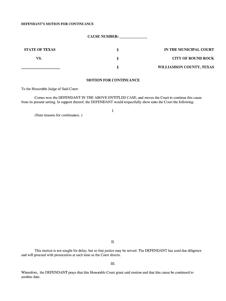 Motion to Dismiss Form Texas