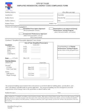  Residential Energy Code Compliance Form 2008
