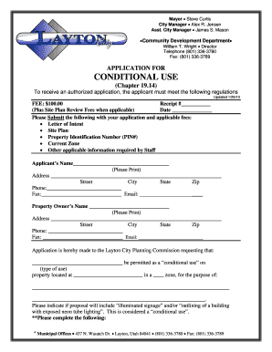 Conditional Use Application Layton City Laytoncity  Form