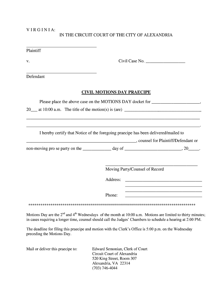 Motions Day  Form