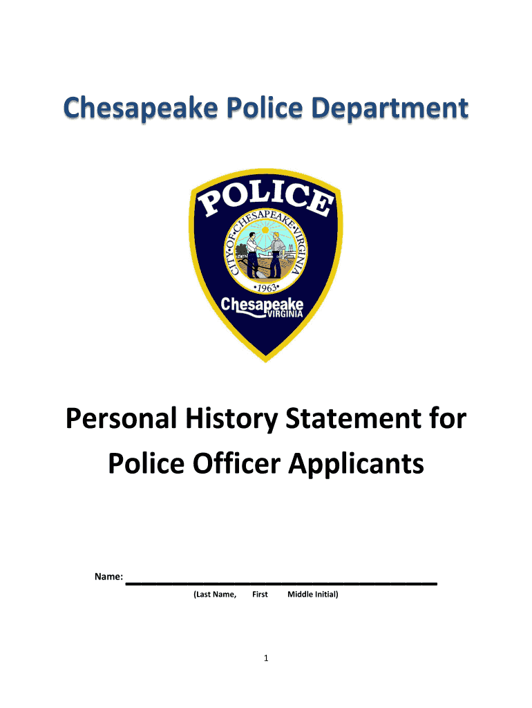  Download the Personal History Statement Form Here City of Cityofchesapeake 2015