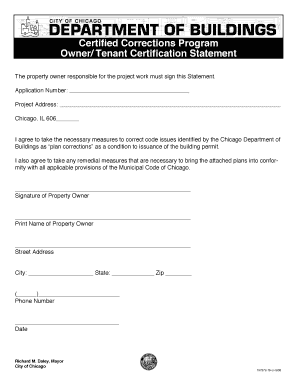Certified Corrections Program Owner Tenant City of Chicago Cityofchicago  Form