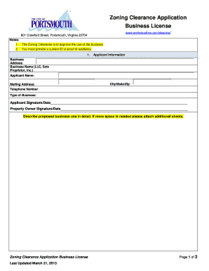 Zoning Clearance Application  Form