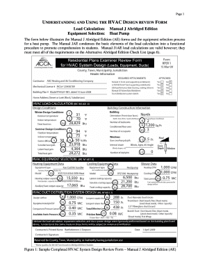 Manual J Worksheet PDF  Form