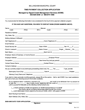 Signal Credit Management Services  Form