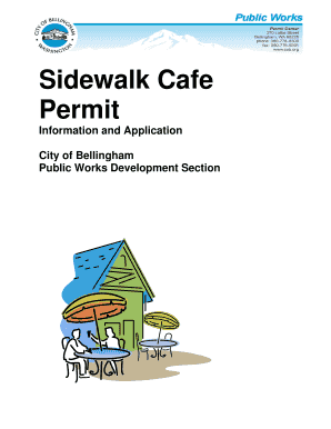 Sidewalk Cafe Permit City of Bellingham Cob  Form