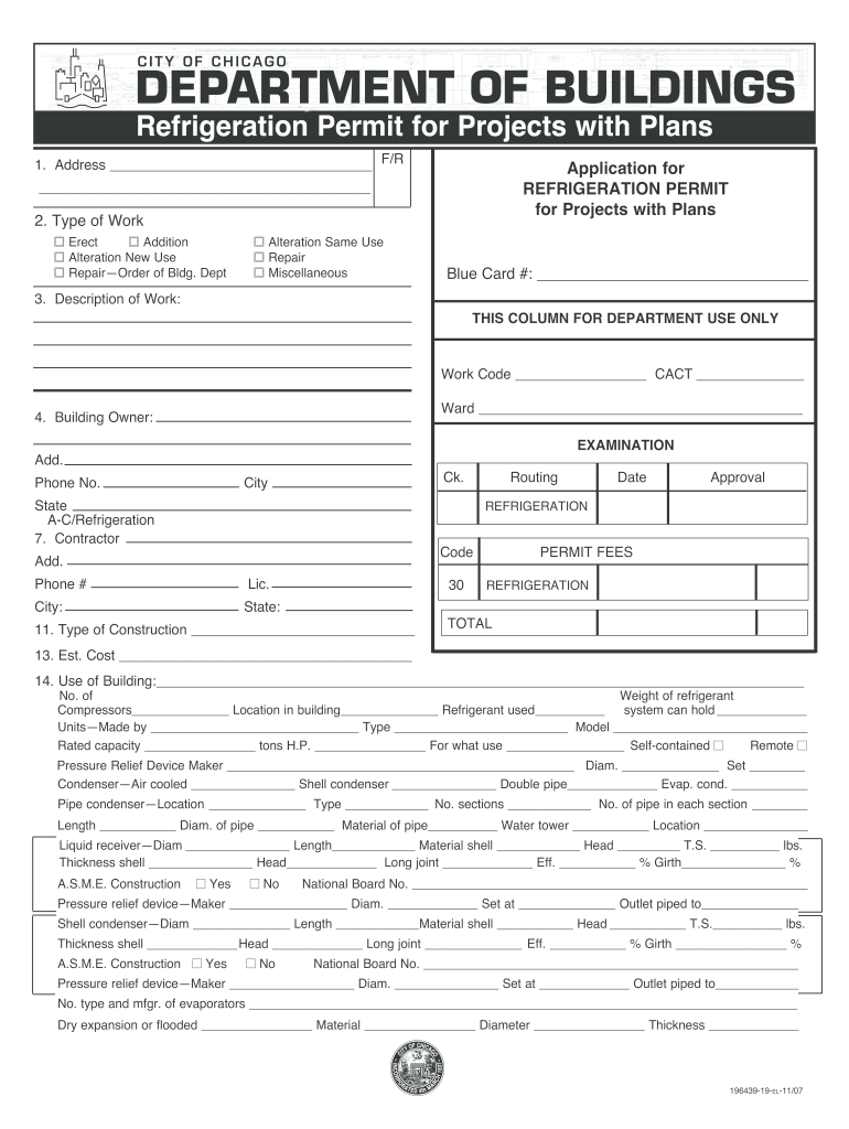  PDF Refrigeration PermitPlans2011 PDF  City of Chicago  Cityofchicago 2007-2024