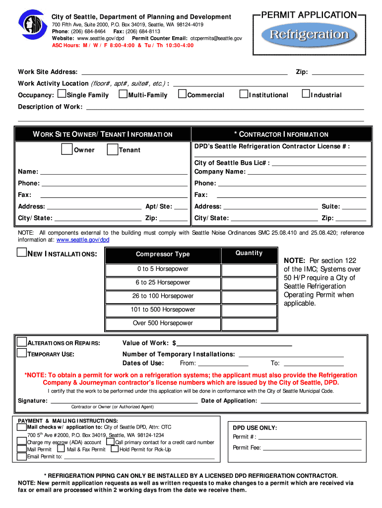 Get and Sign Refrigeration Permit  Form