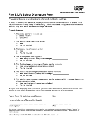 Fire &amp; Life Safety Disclosure Form Seattle