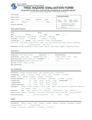 Tree Hazard Evaluation Form