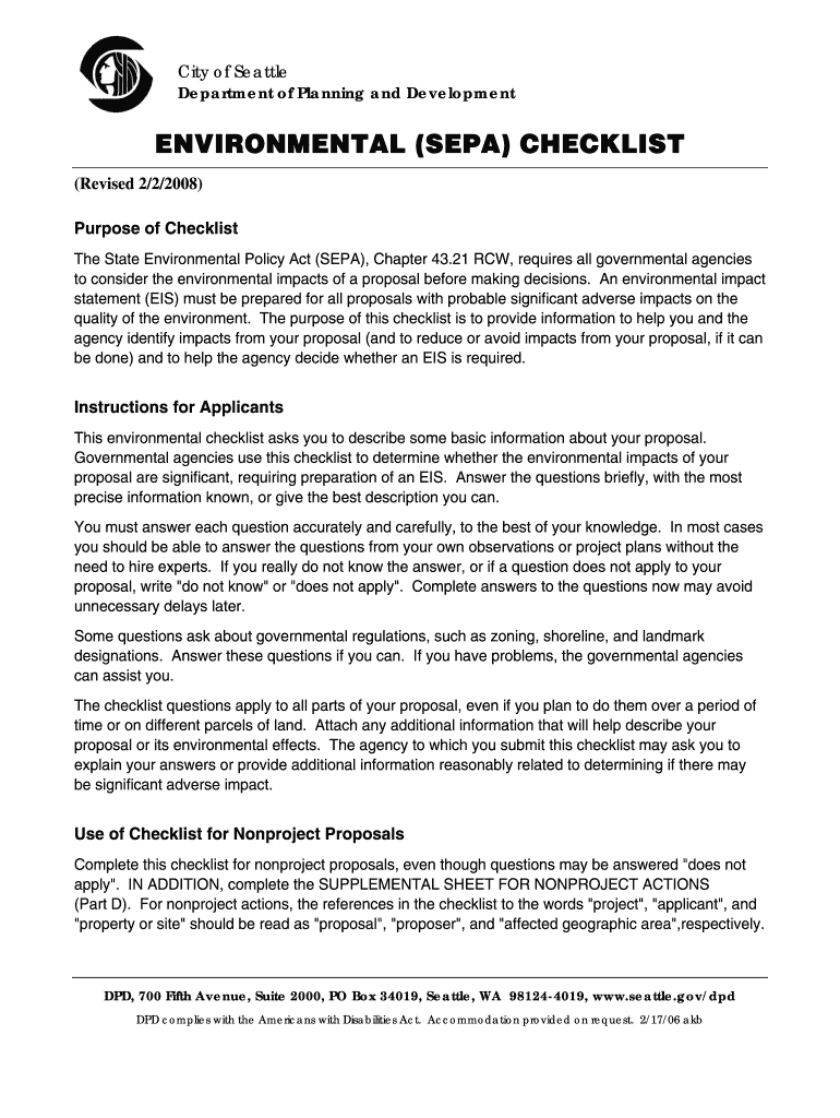  Sepa Checklist 2008-2024