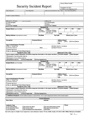 Incident Report Template Healthcare