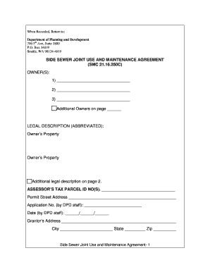 Sewer Joint Use Seattle Form