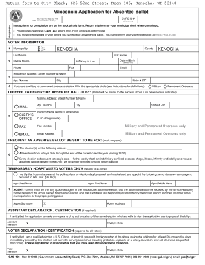 Absentee Voting in Mequon Wi  Form