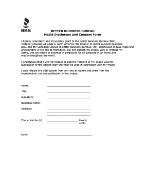 Business Consent Form