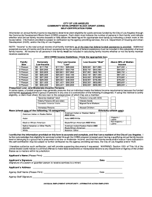 Attachment D Self Cert Form City of Los Angeles, Community Cdd Lacity