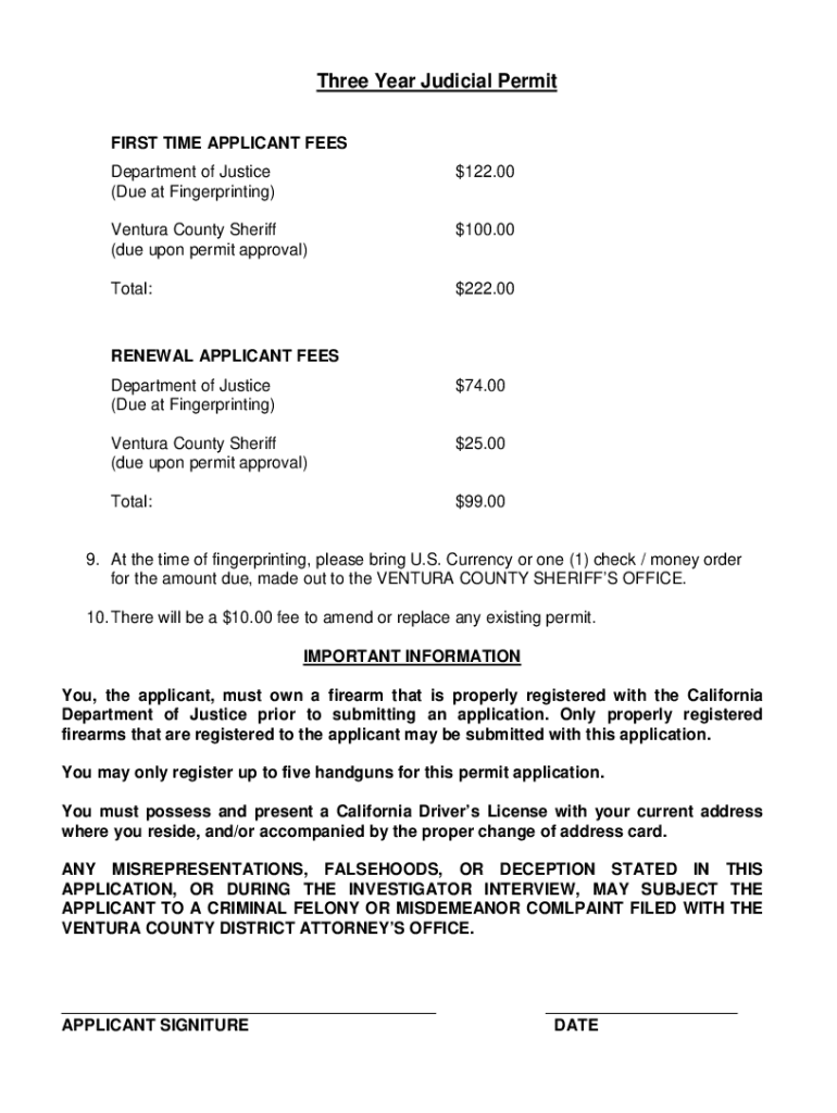 Ventura County Ccw Renewal  Form