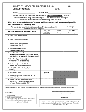 City of Miami Beach Resort Tax  Form