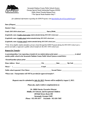  Sccpss Transfer Request Form 2013