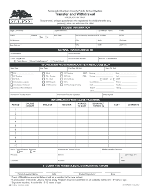 Withdrawal Form School