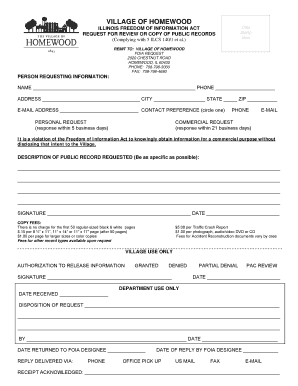 FOIA Form Village of Homewood