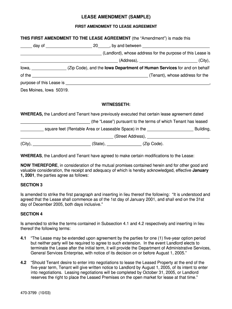  Sample Amendmend on a Rental Agreement 2003-2024