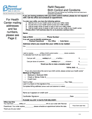 Birth Control Vertification Paper  Form
