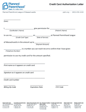 Blank Credit Card Authorization Form