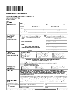  Release of Information Form Mercy Hospital 2011