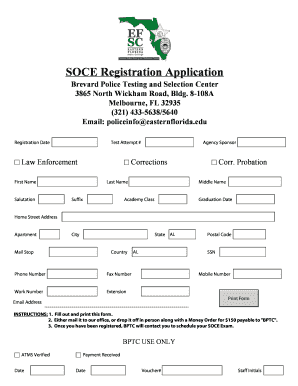 SOCE Registration Application Easternfloridaedu  Form