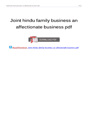 Joint Hindu Family Business PPT  Form