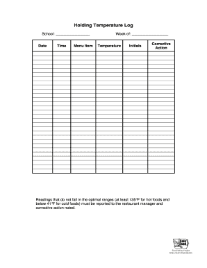 Service Temperature Log Extension Iastate  Form