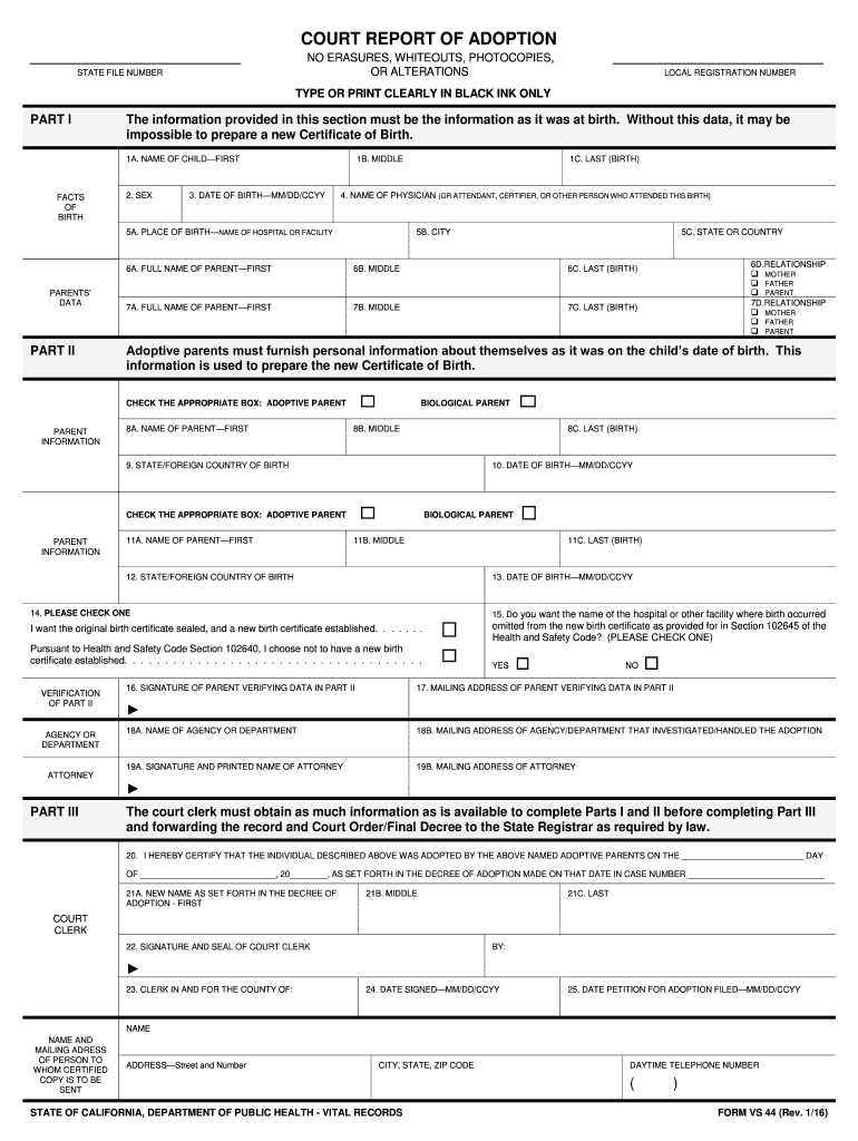  Form Vs 44 2016-2024