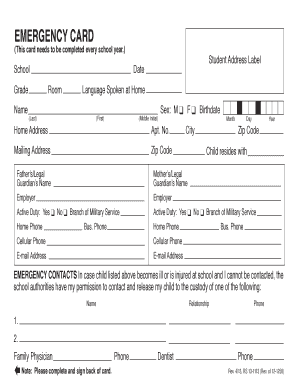  Nyc Doe Emergency Contact Card 2013-2024