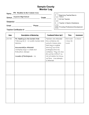 Teacher Mentor Forms