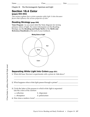 Section 18 4 Color Answer Key  Form