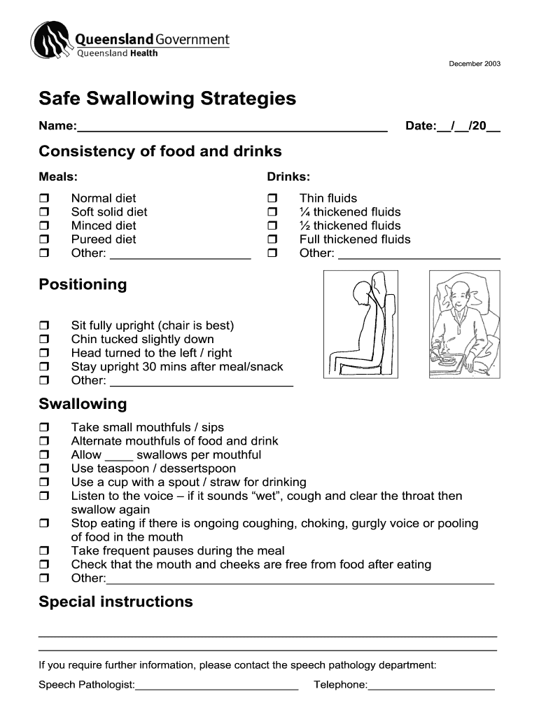 Safe Swallowing Strategies PDF  Form