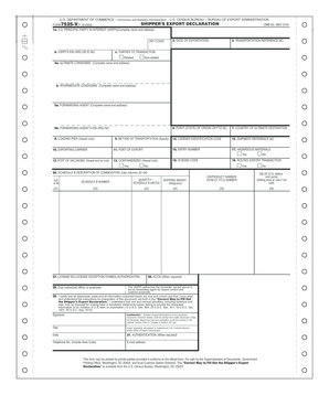 Export Declaration  Form