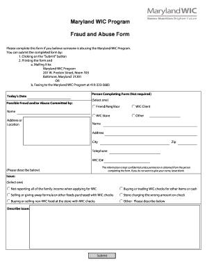 Abuse Program  Form