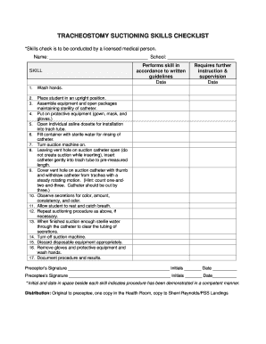 Tracheostomy Checklist  Form