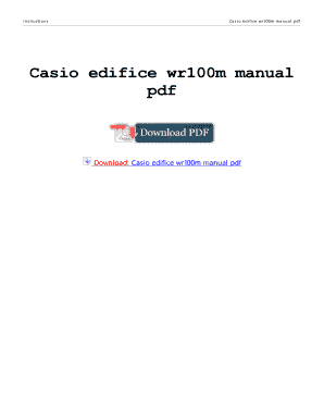 Edifice Casio Wr100m Manual  Form