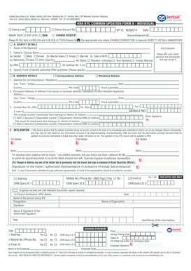 Kotak Securities Kyc Form