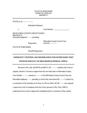 Sample Petition for Supervisory Writ Wispd  Form